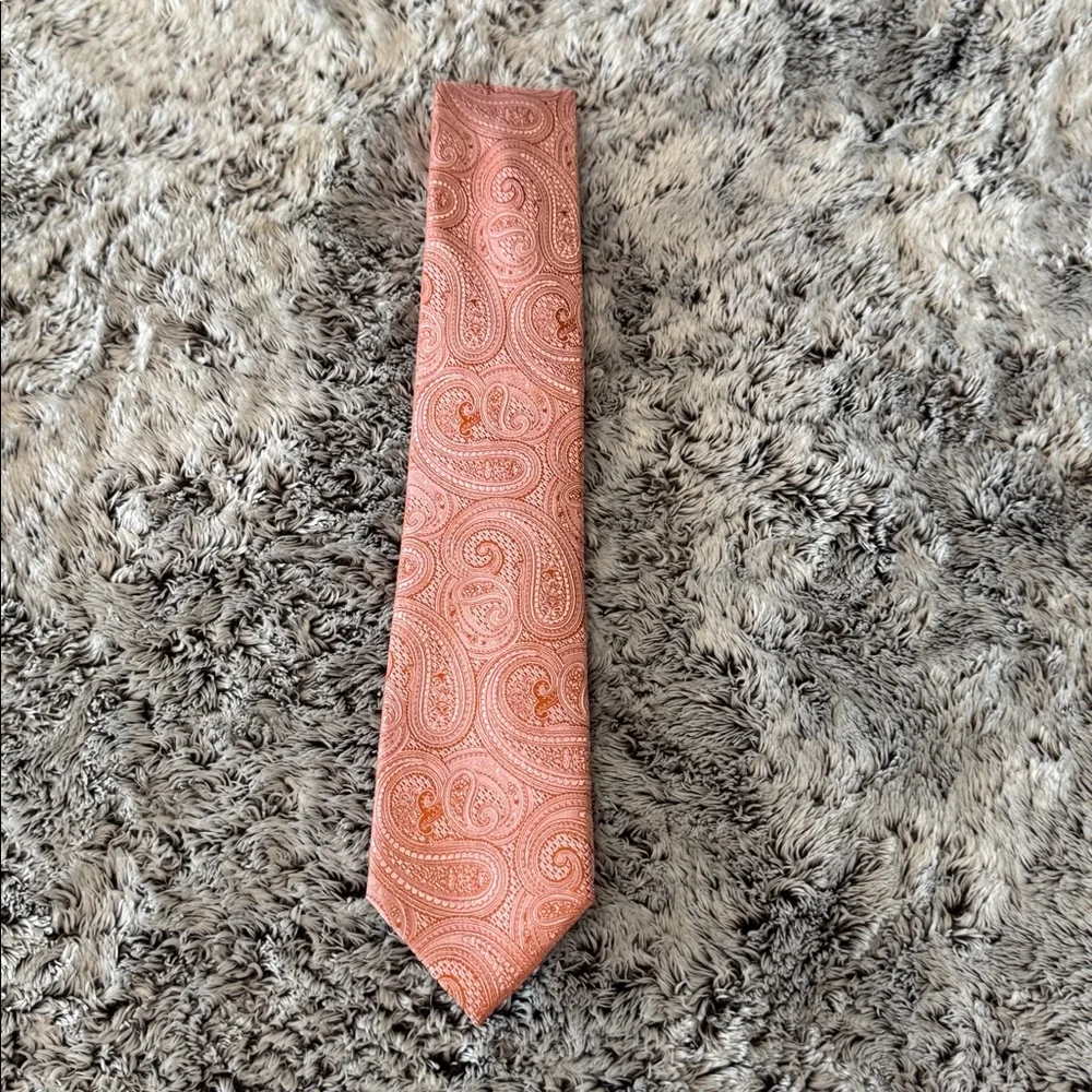 Michael‎ Kors Men's Orange Rich Texture Paisley 100% Silk Neck-Tie Formalwear